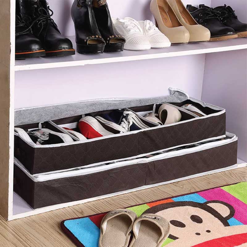 portable folding under bed shoes organiger
