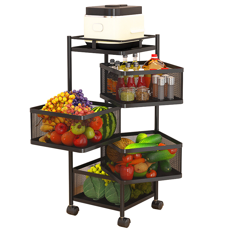 4 layer sqare shape kitchen rack