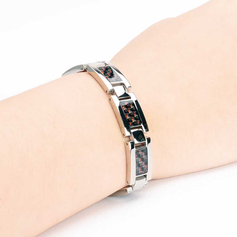 bio magnetic bracelets green ,red and black carbon